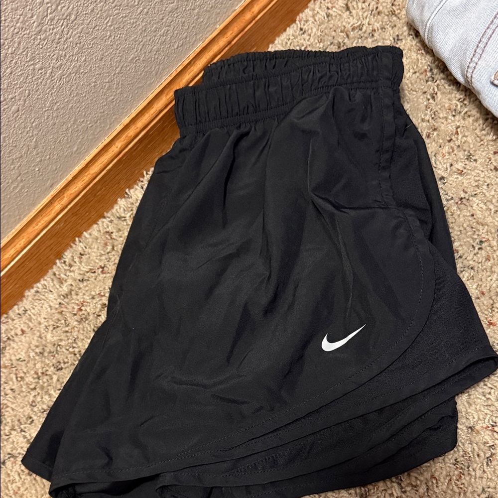 Nike Black Sports Shorts with White Logo